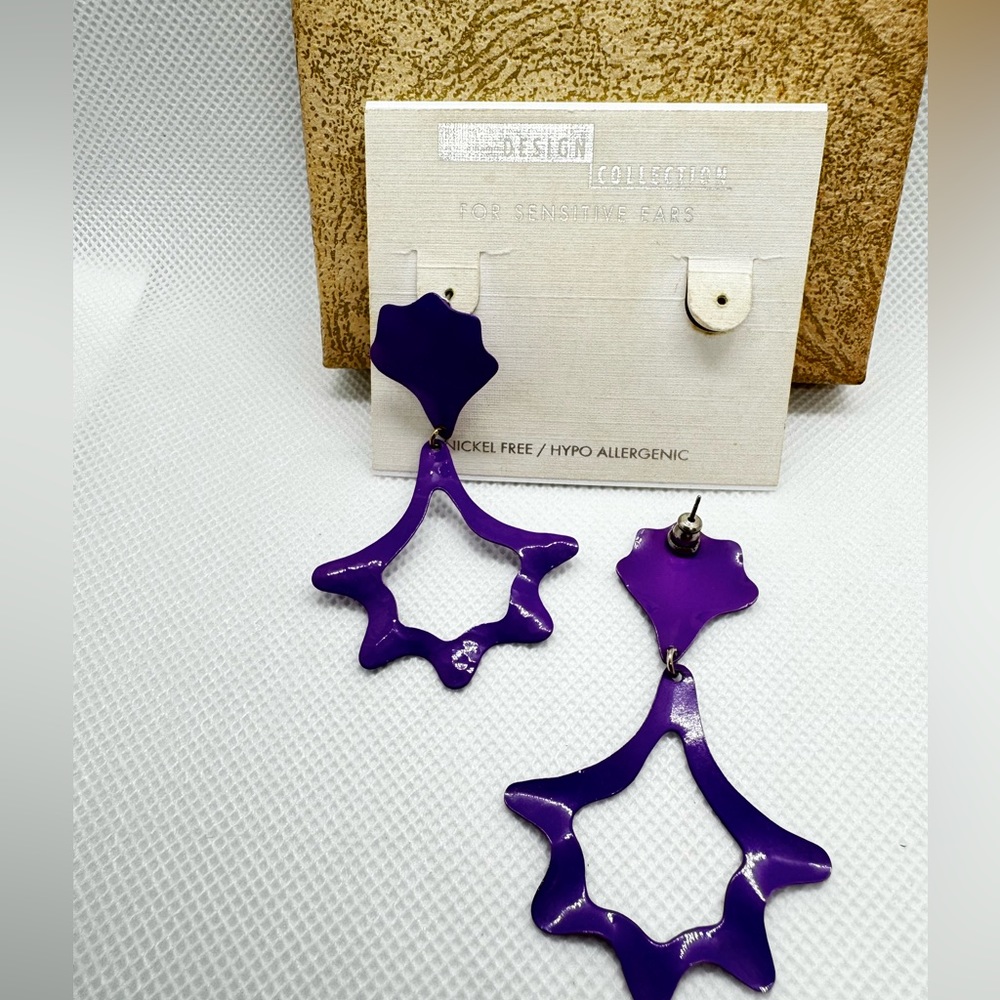 Women’s Vintage Purple Acrylic Dangling Earrings